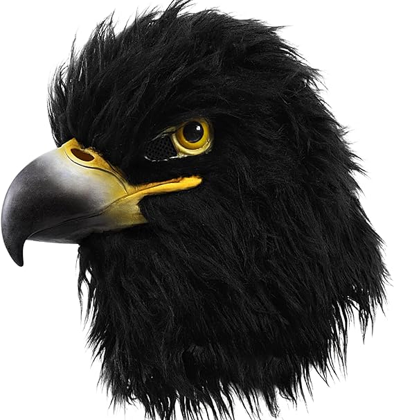 cabeça facial de máscara de silicone de águia negra