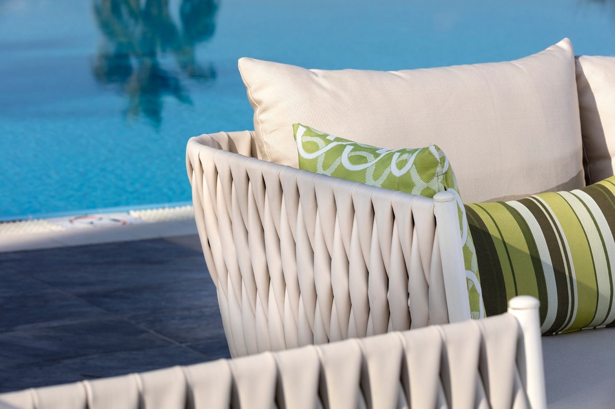sofá de vime jardim terraço luxuoso moderno