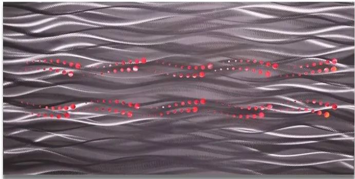 Pinturas metálicas 3D na parede com retroiluminação led