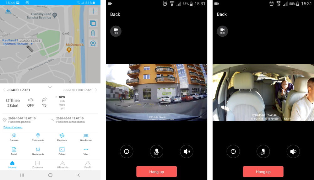 app profio x5 câmera do carro com GPS e transmissão ao vivo