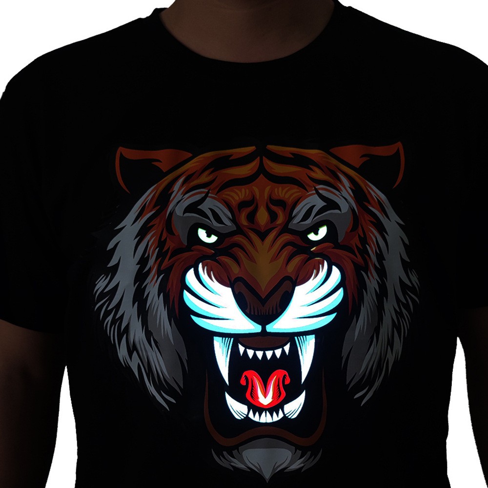 camiseta tigre led piscando camiseta