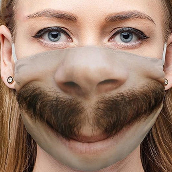 máscara engraçada no rosto com bigode