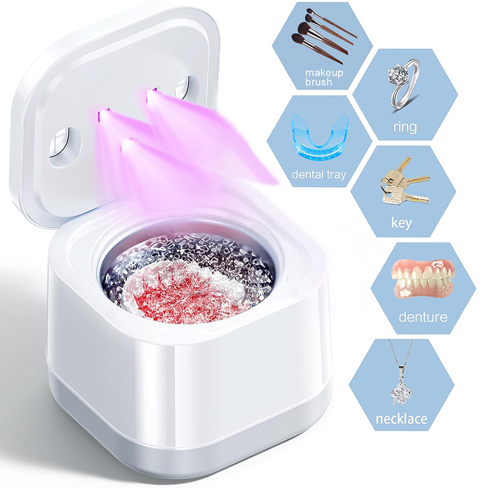 dispositivo ultrassônico mais limpo para alinhadores, protetores bucais, aparelho dentário, cabeças de escova de dente, joias