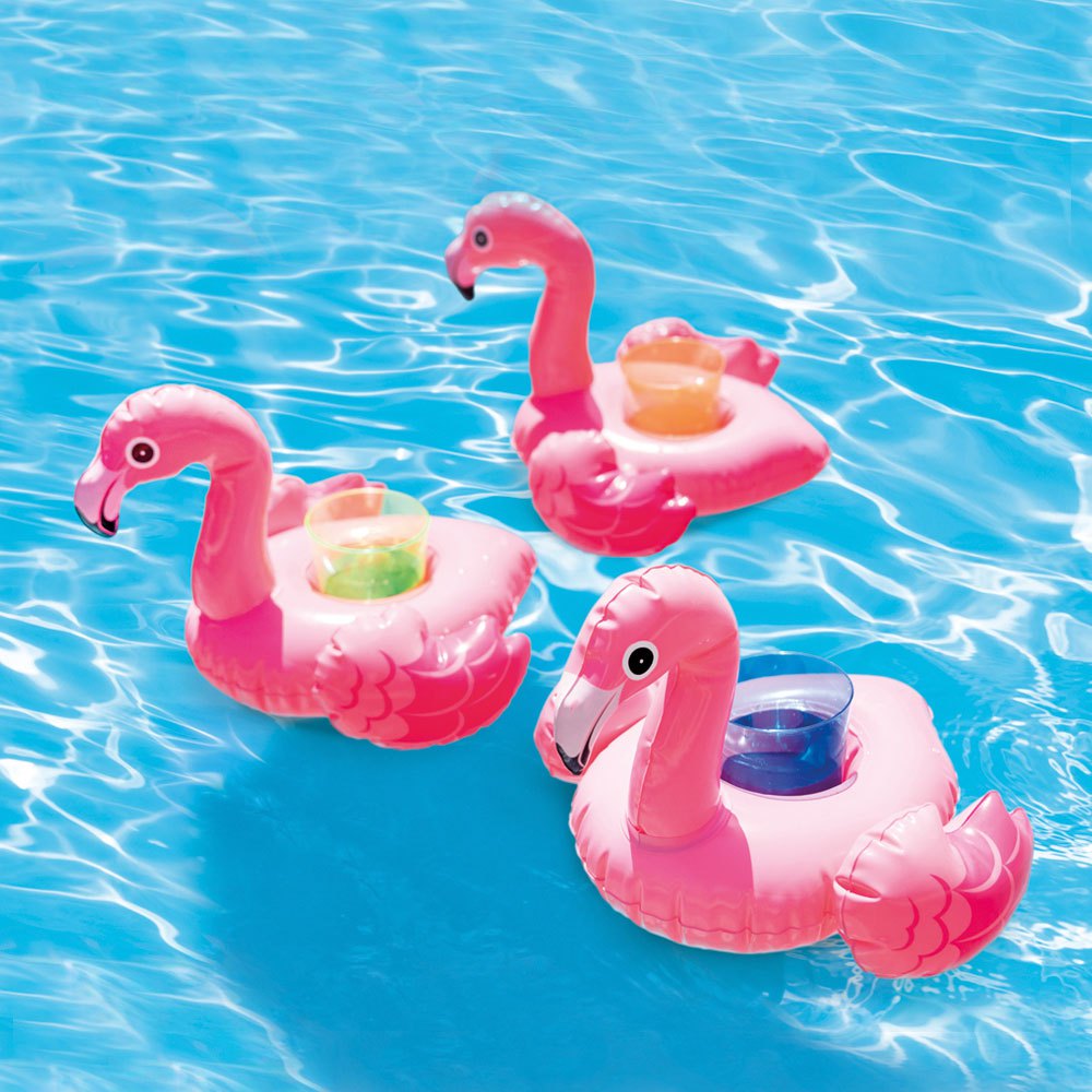 suporte de copo inflável flamingo flutuante