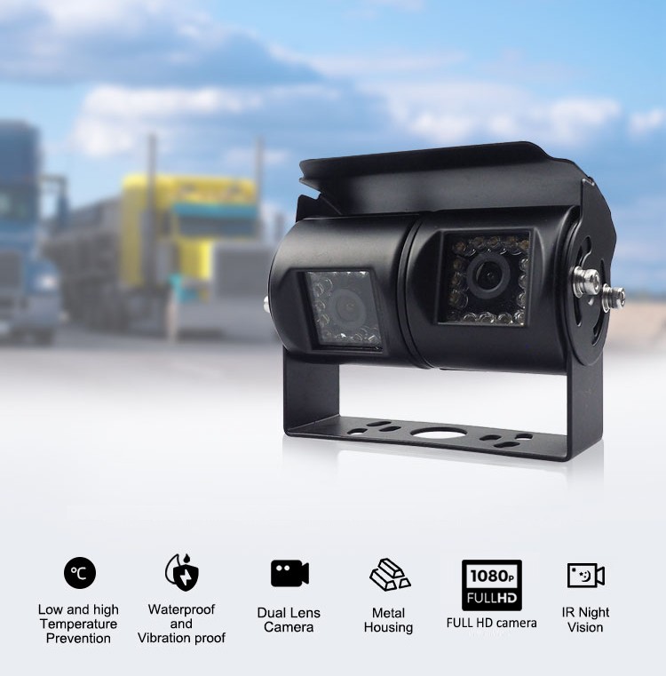 Câmera dupla de alta qualidade para máquinas de transporte, carga ou trabalho