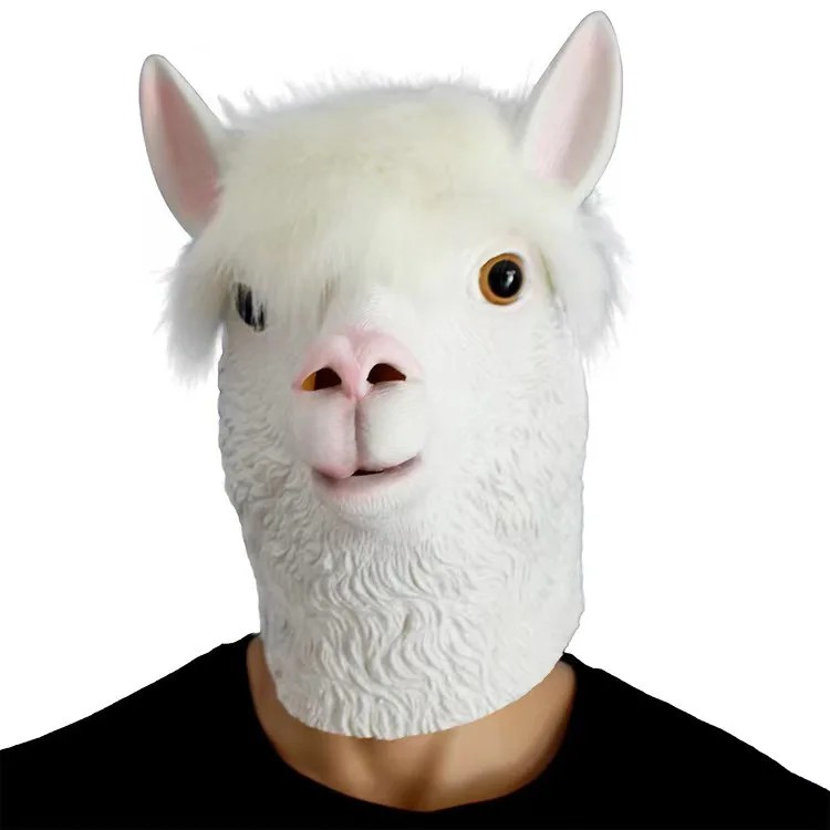 máscara de alpaca máscara de silicone para cabeça facial