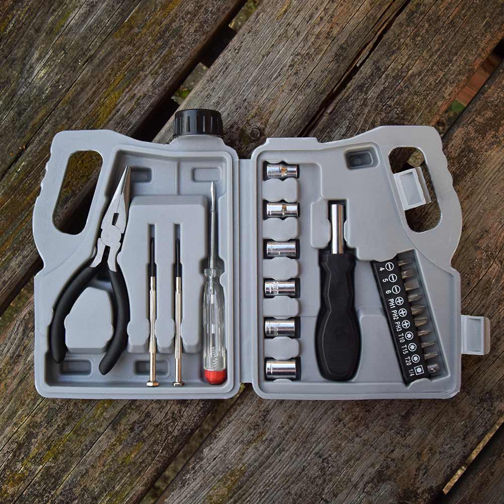 Miniferramentas em um estojo - Caixa da caixa de ferramentas