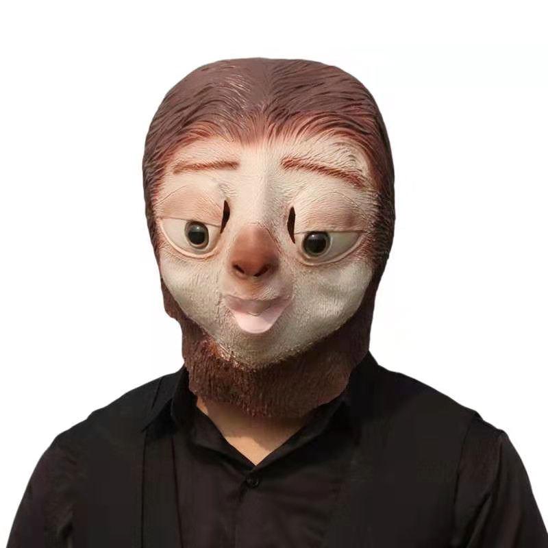 máscara facial de preguiça látex de silicone