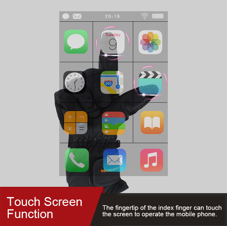 luvas de inverno com superfície de dedo touch screen para smartphones