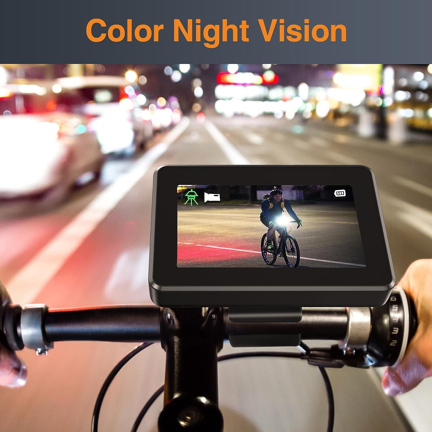 monitor de bicicleta com câmera com visão noturna