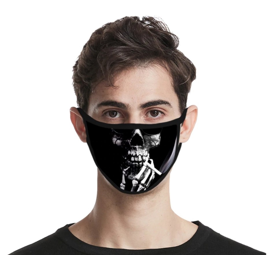 máscara protetora preta em forma de poliéster craniano