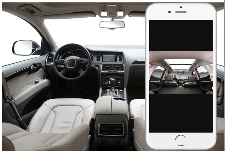 visualização ao vivo da câmera do carro x7 prosio no aplicativo para smartphone - dash cam