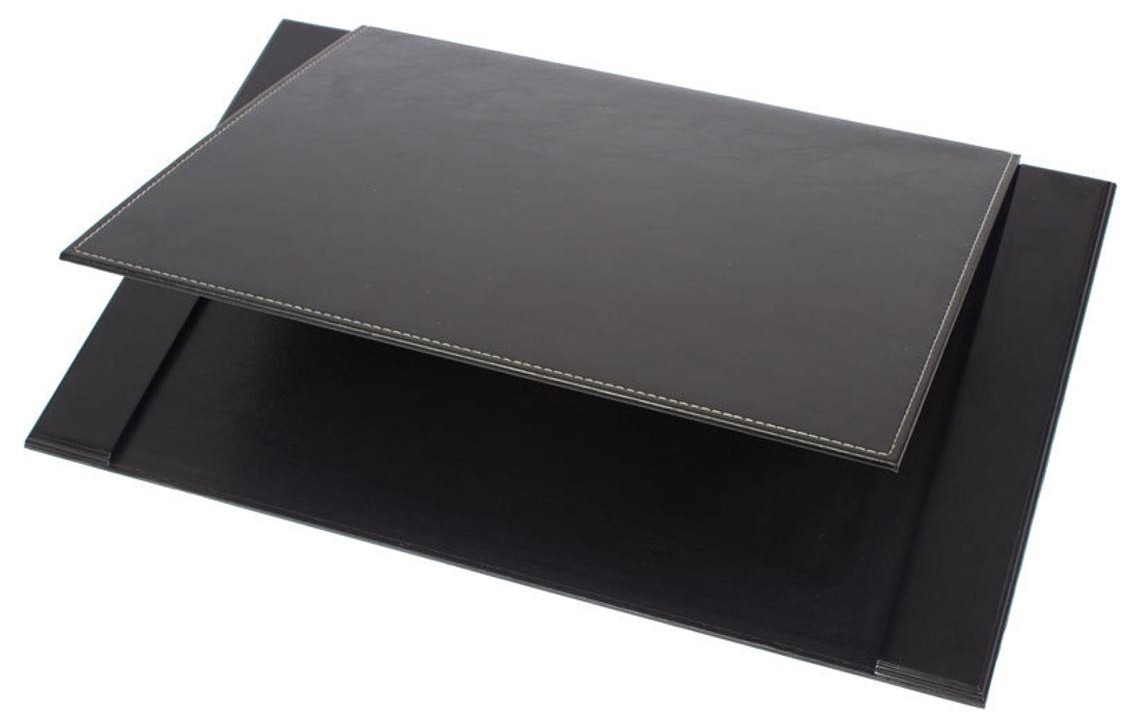 tapete de mesa de couro preto