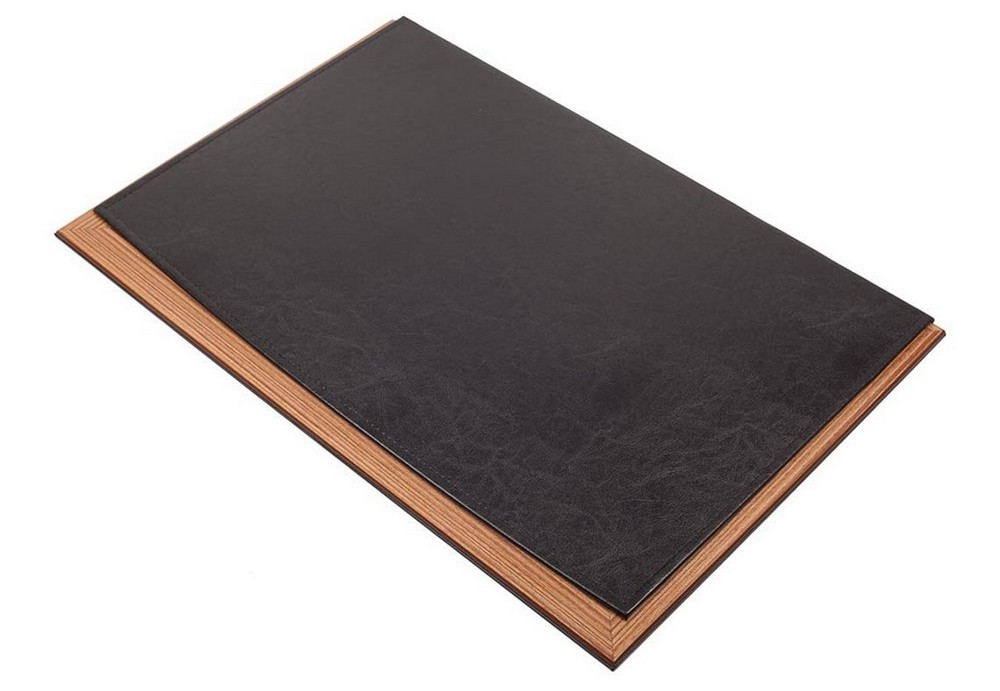 Almofada de couro para mesa de madeira