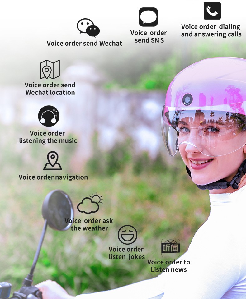 assistente de voz AI capacete de bicicleta inteligente