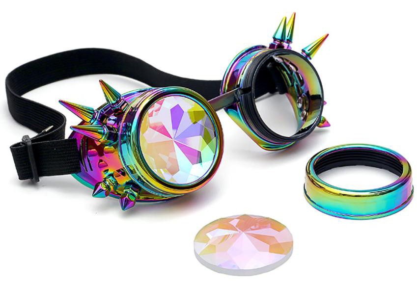 óculos brilhantes de led holográfico steampunk