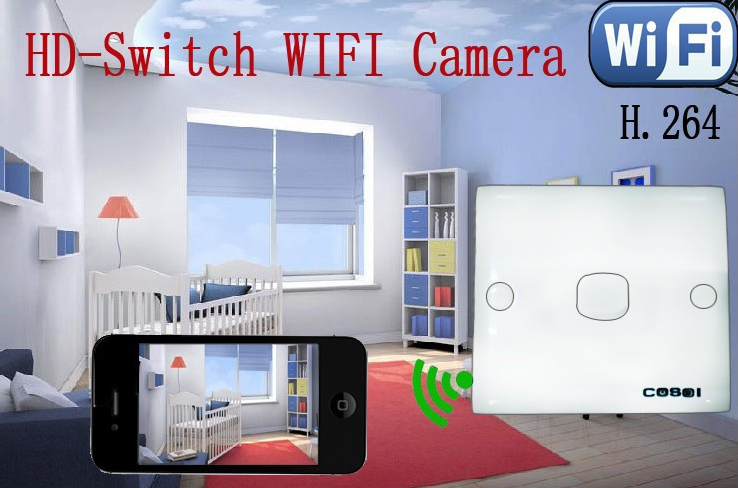 câmera wi-fi em um interruptor de luz