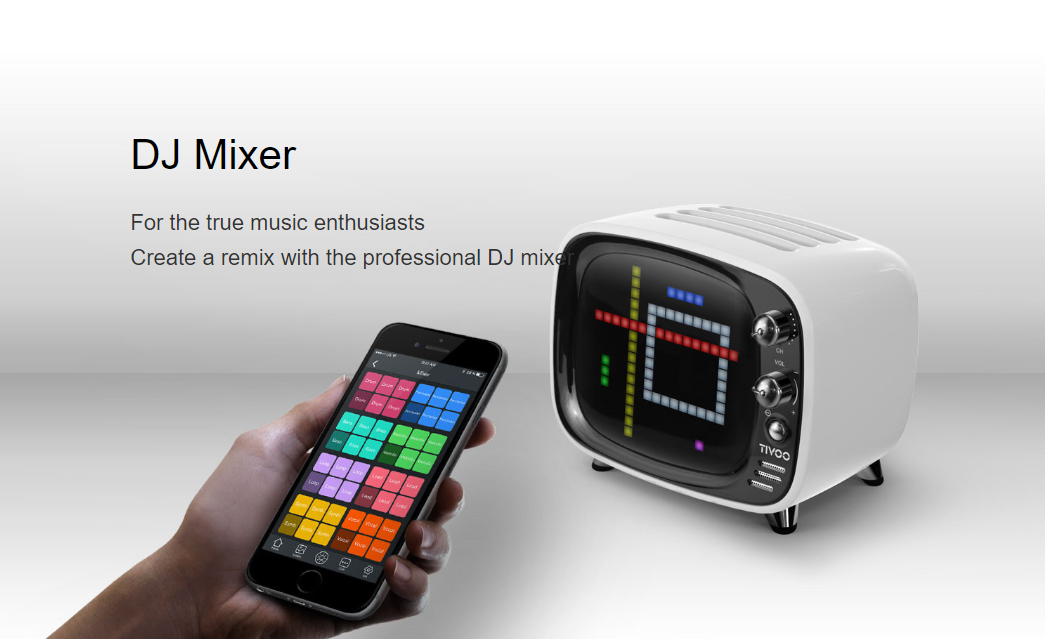 dj mixer função divoom alto-falante