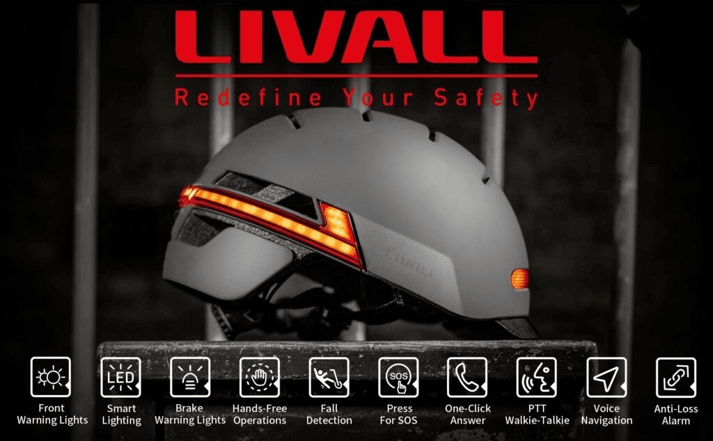 capacete de bicicleta inteligente com bluetooth livall bh 51m