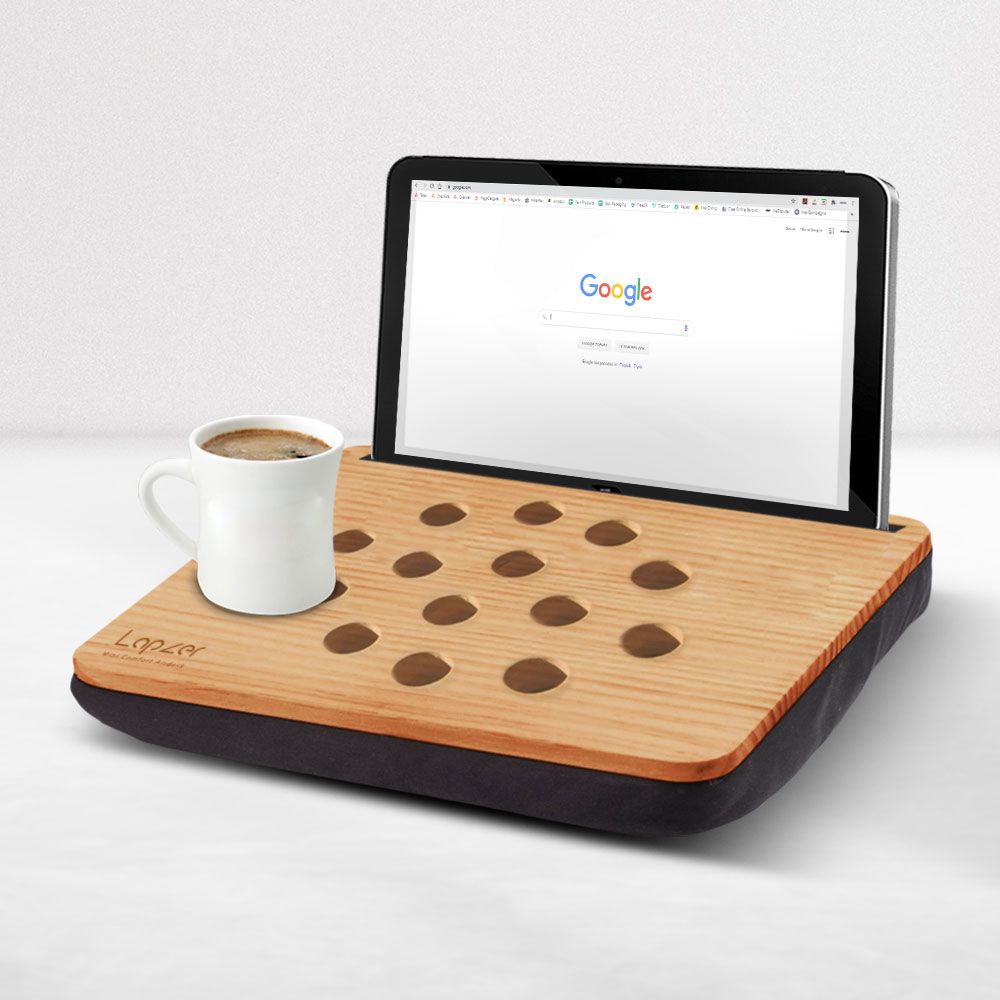 tapete para tablet iPad - feito de madeira + almofada