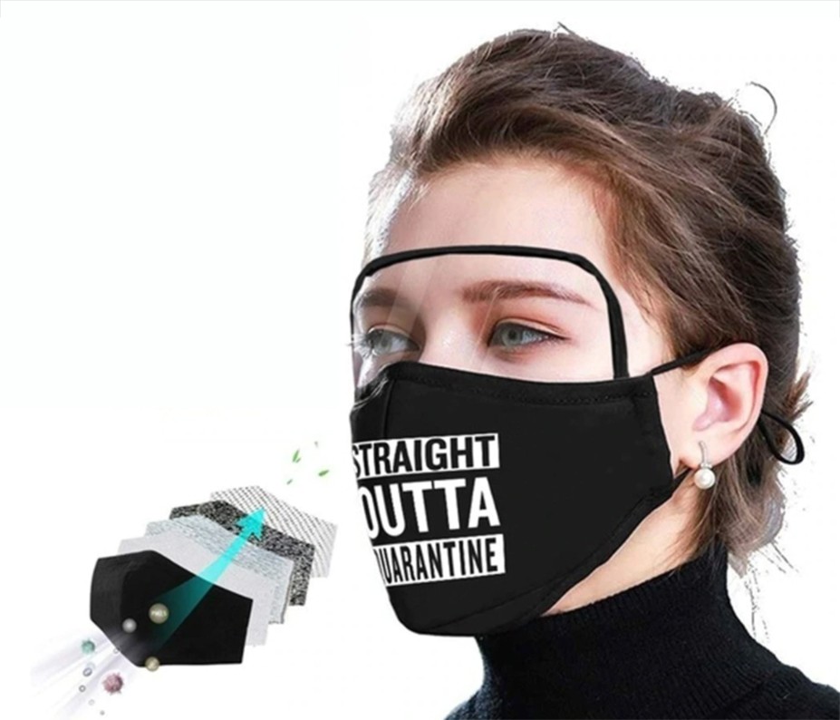 máscara preta com escudo - unissex para mulheres e homens