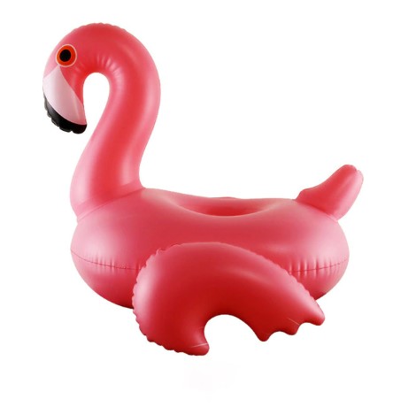 flamingo inflável para copos como suporte