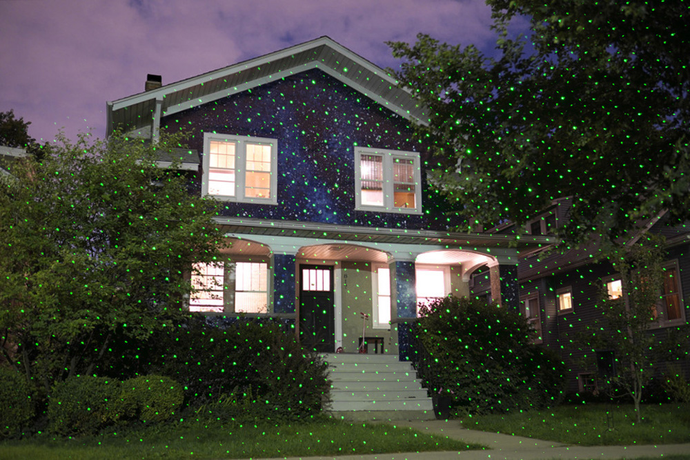 Projetor laser decorativo LED fachada de casa colorida verde vermelho