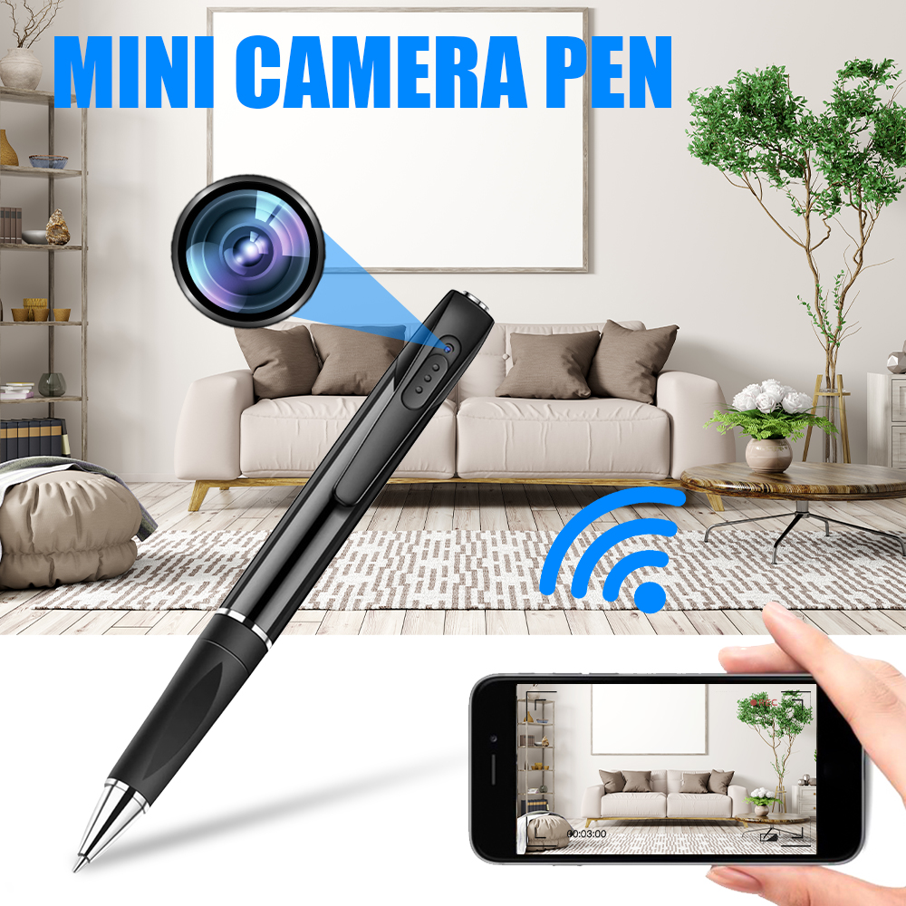Câmera espiã tipo caneta com suporte a FULL HD + WiFi (aplicativo para iOS/Android)