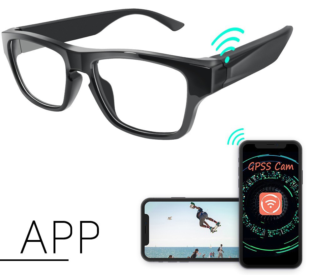 óculos com câmera wifi - conjunto de wifi de aplicativo de câmera gpss