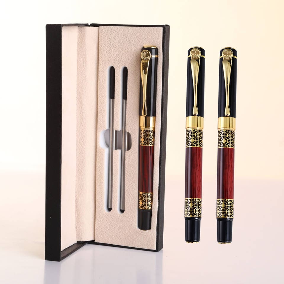 conjunto de canetas de luxo, estiloso e elegante para escrever, embalagem para presente