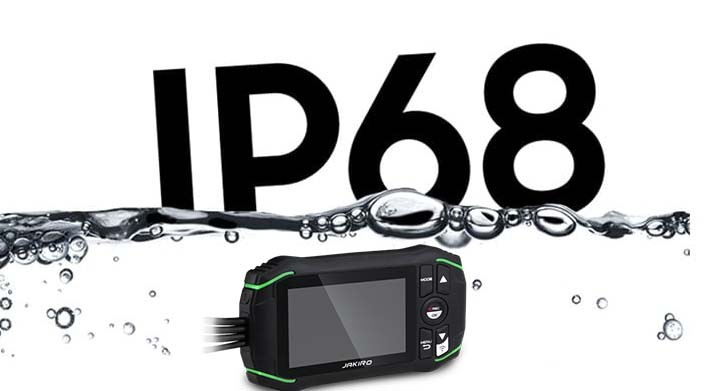 Proteção IP68 - câmera à prova d'água + poeira em uma motocicleta