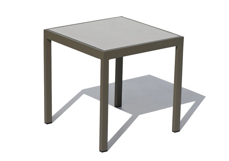 Mesa de pátio pequena e prática de alumínio Luxurio Damian design minimalista
