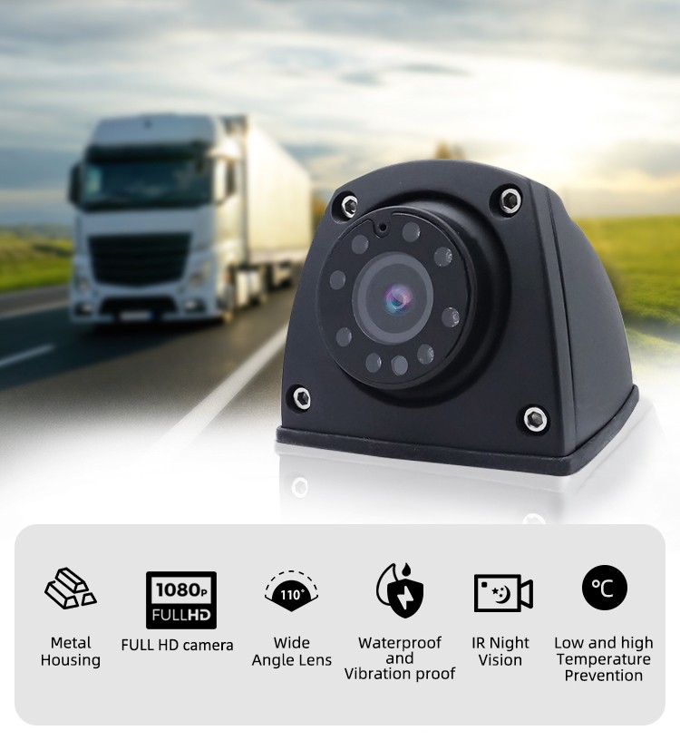 câmera lateral do carro FULL HD AHD + IR visão noturna e IP69K