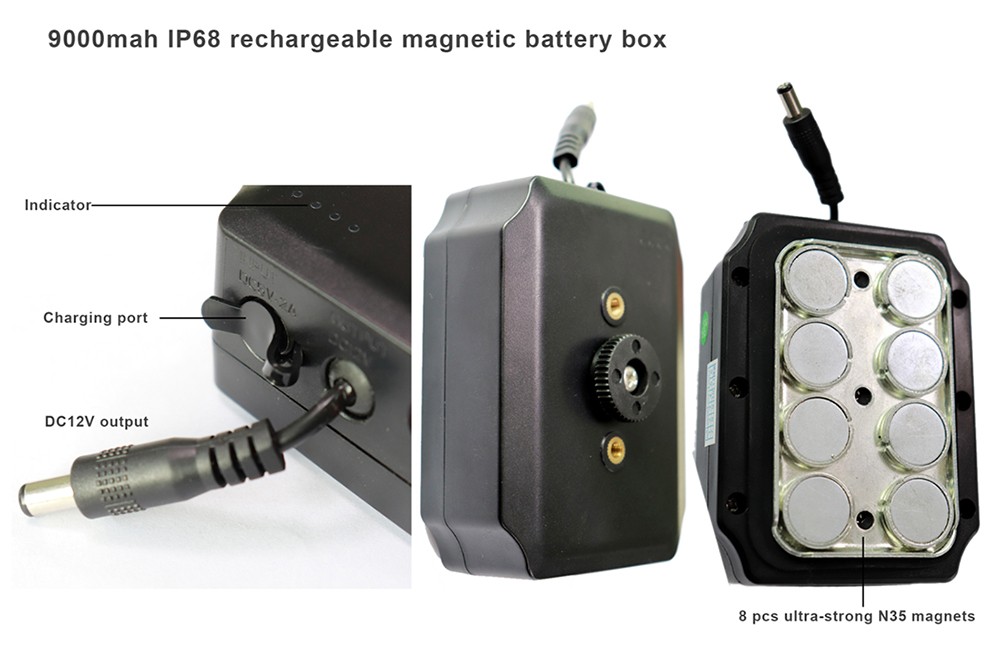 Bateria magnética de 9000 mAh alimentando a câmera traseira