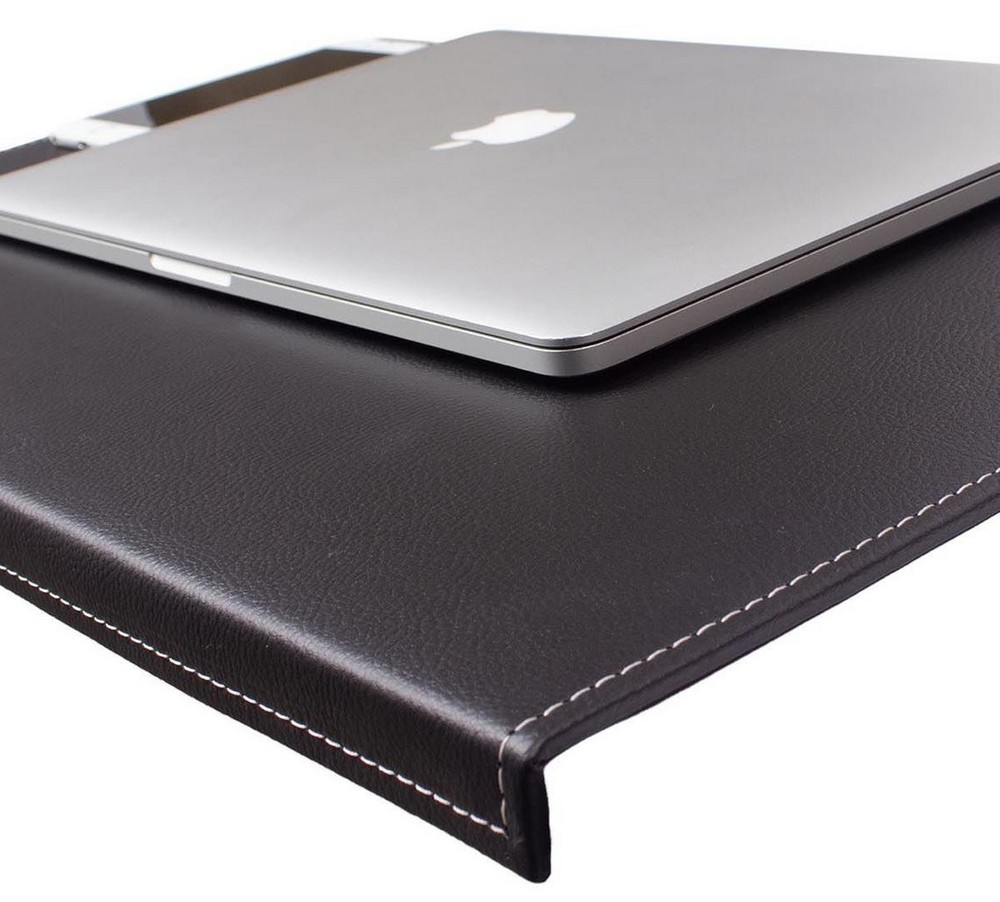 almofada de couro para laptop de luxo
