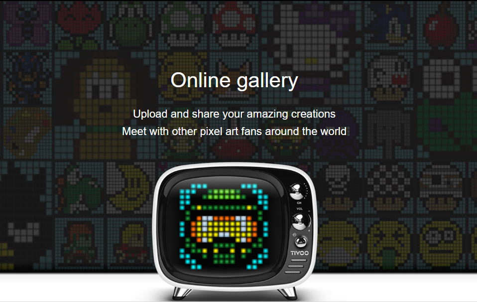 galeria online de pixel art de alto-falante tivoo