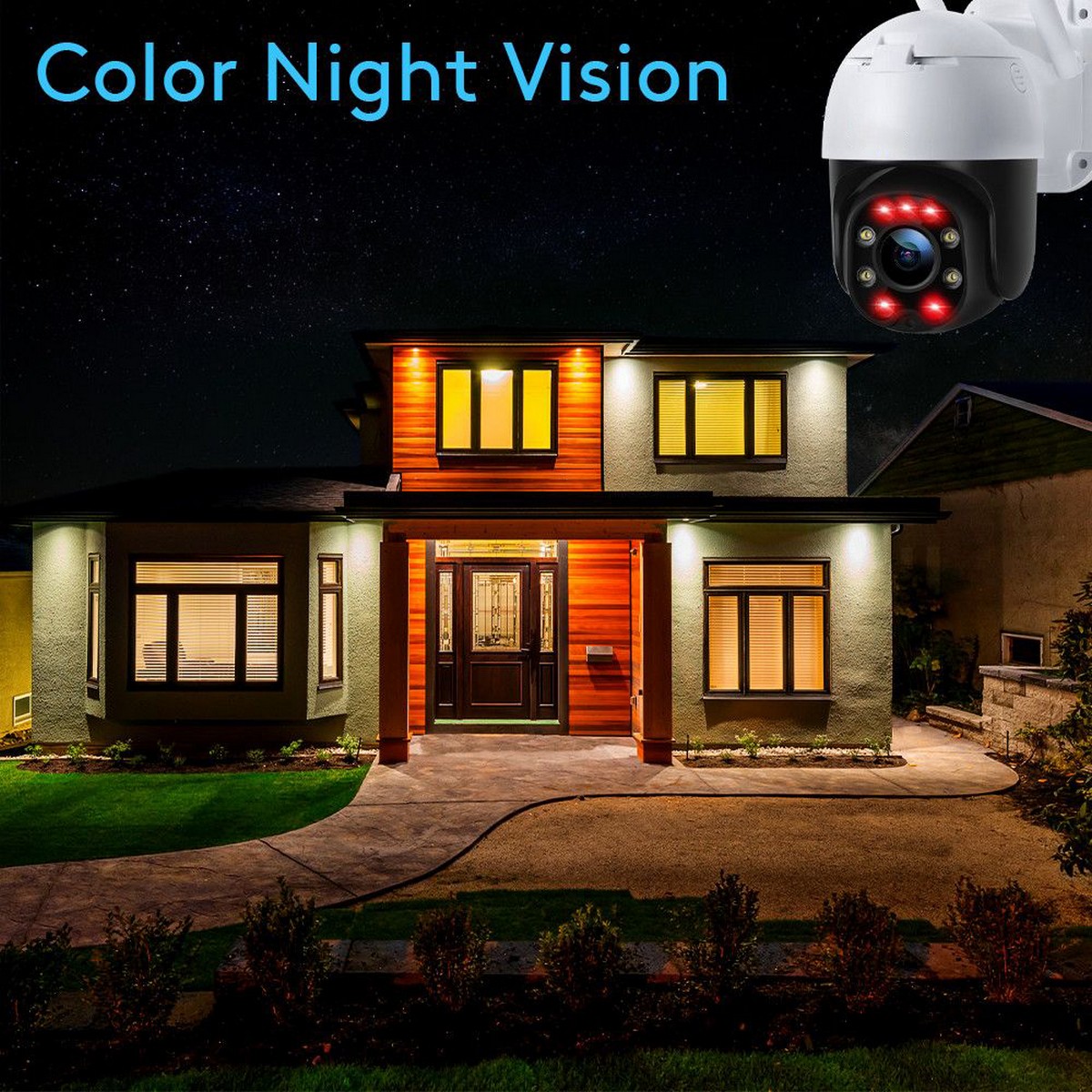 câmera de segurança ip de visão noturna - leds infravermelhos coloridos