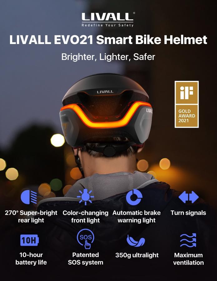 Capacete de bicicleta SMART - Livall EVO21