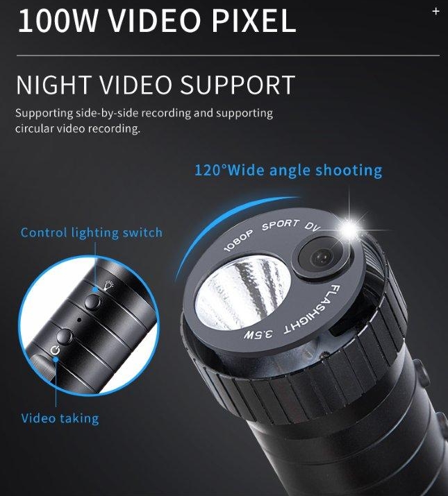 câmera de ação em uma lanterna