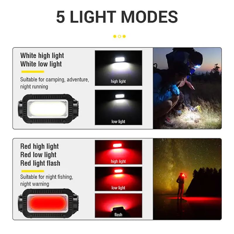 farol de camping LED vermelho / branco