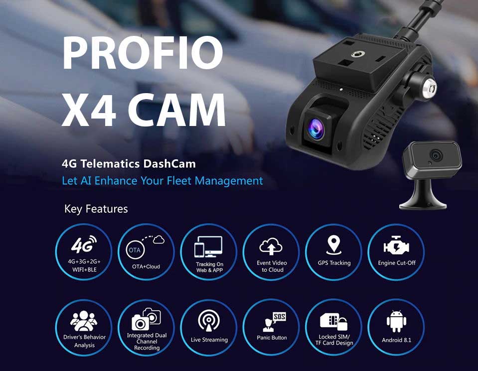 Câmeras para carros em nuvem Profio X4