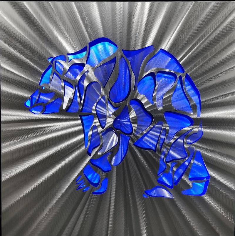 urso polar - pinturas metálicas abstratas LED 3D alumínio