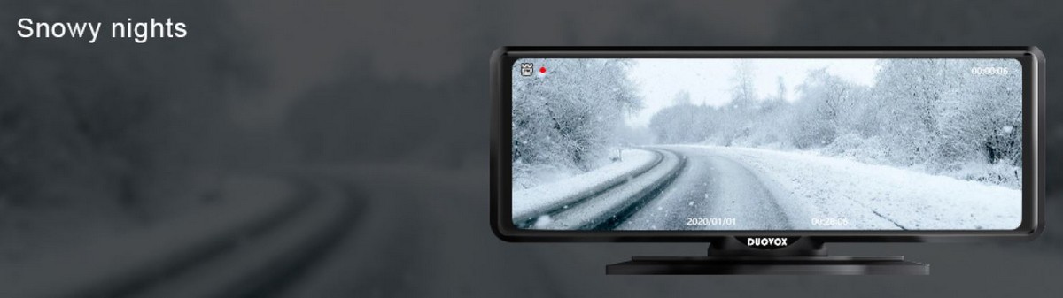 melhor câmera de carro duovox v9 - queda de neve