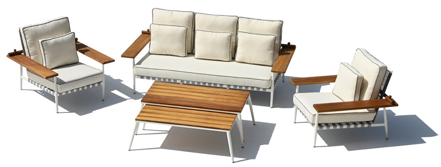 Mesas de jardim ao ar livre design exclusivo com madeira alumínio e mesa grande