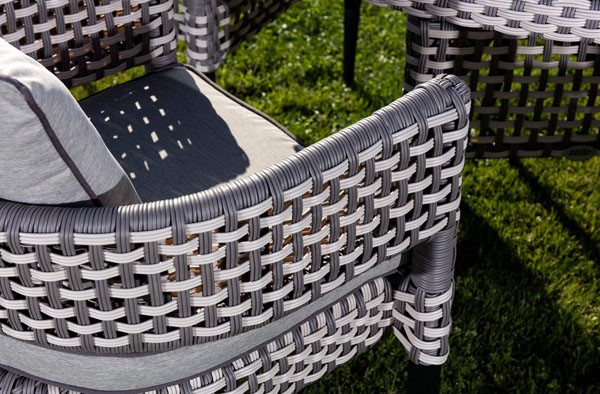 cadeira de vime tecido para os gazebos do terraço do jardim