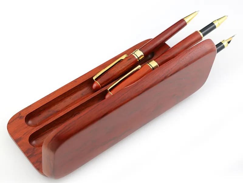 conjunto de presente de caneta de madeira