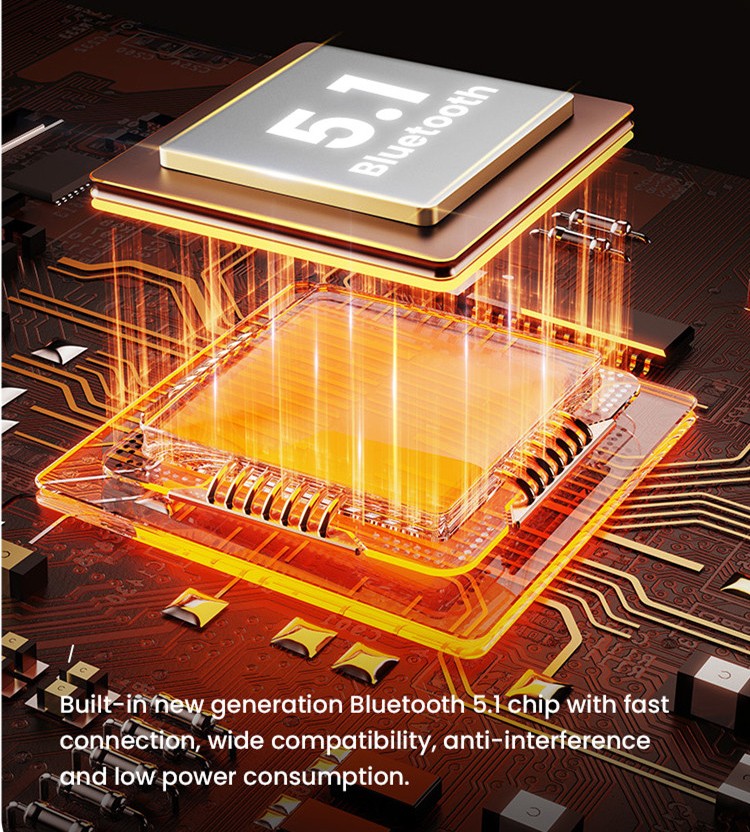 bluetooth embutido - chip Bluetooth 5.1 de nova geração
