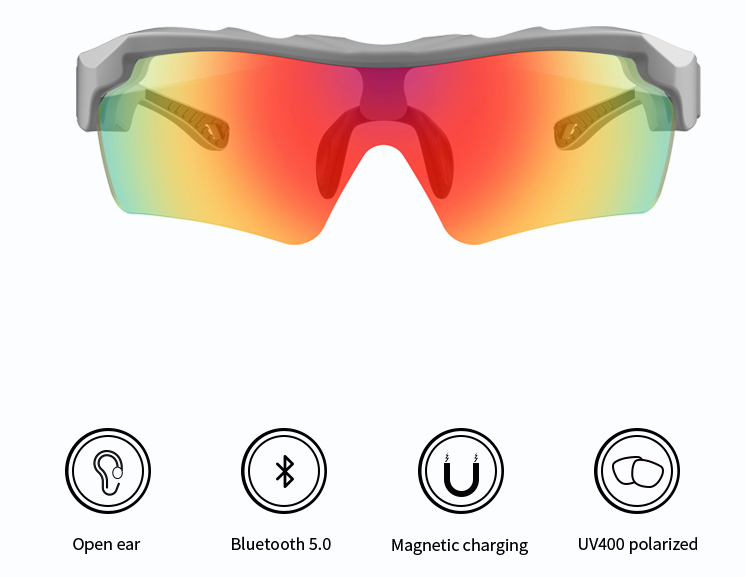 Óculos de bicicleta inteligentes para esportes com suporte a bluetooth
