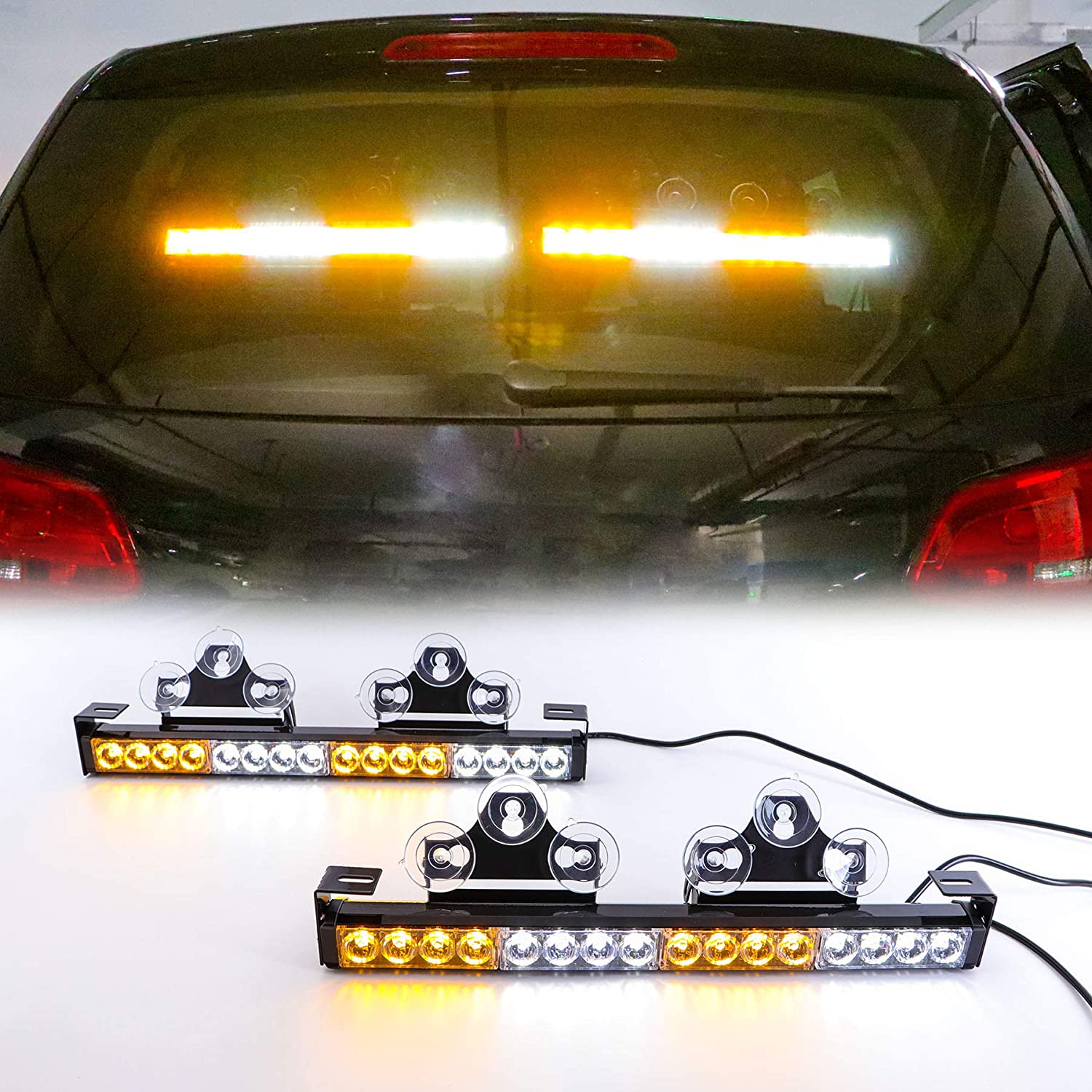 Luzes LED piscando para o carro amarelo branco multi cor