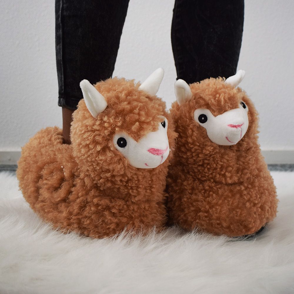 chinelos quentes de lhama de alpaca